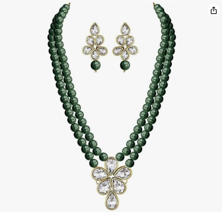 Paxlora pearl necklace set with matching jhumka