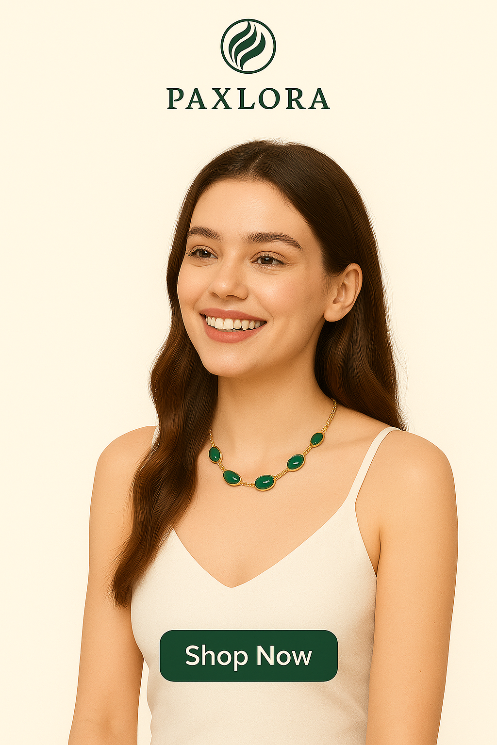 Oval Green Crystal Pendant Necklace Set With Bracelet