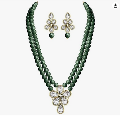 Paxlora pearl necklace set with matching jhumka 