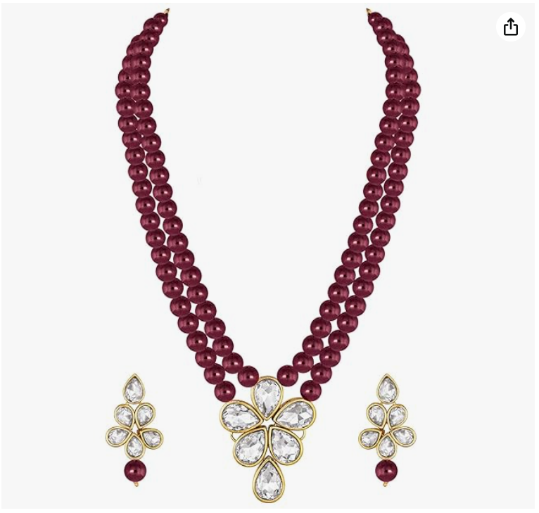 Paxlora pearl necklace set with matching jhumkas